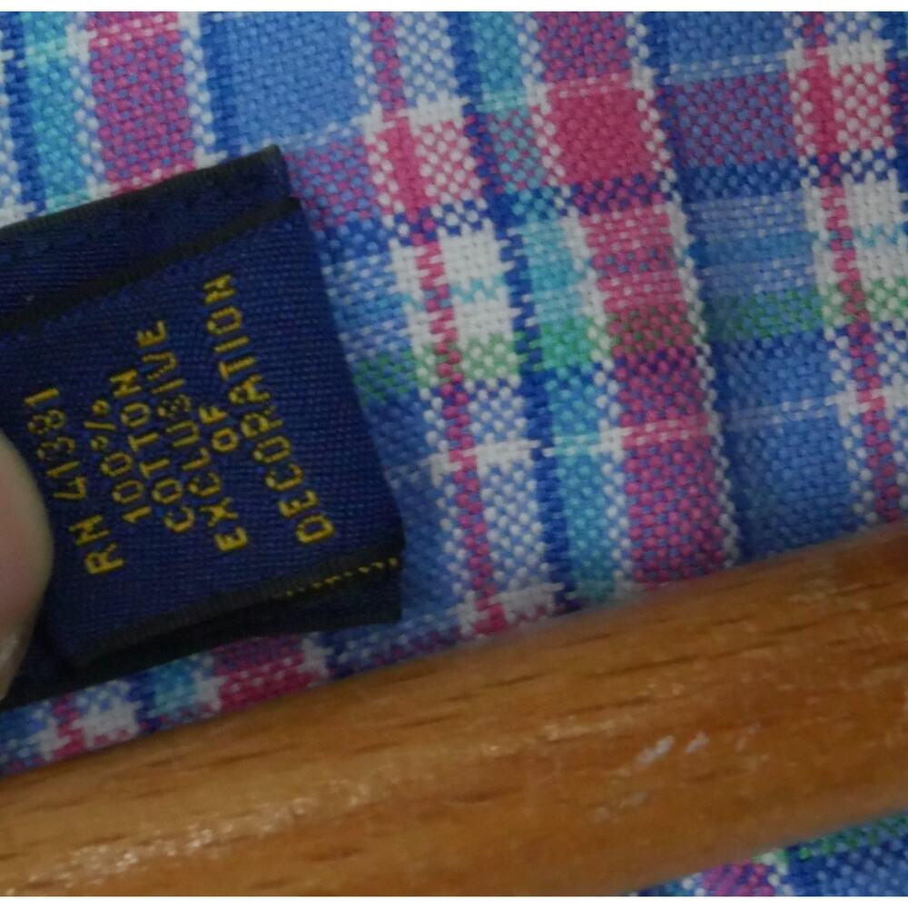 Ralph Lauren 2XLT Button Down Shirt Flesh Pony Long Sleeve Pastel Plaid Preppy - Picture 5 of 6